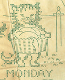 1940s Laura Wheeler Embroidery Transfer 1386 Uncut X-Stitch Kitten Tea Towels - Vintage4me2