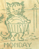 1940s Laura Wheeler Embroidery Transfer 1386 Uncut X-Stitch Kitten Tea Towels - Vintage4me2