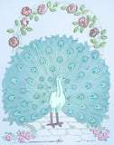 1940s Laura Wheeler Embroidery Transfer 1759 Uncut Large Peacock Bedspread Motif