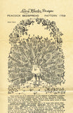 1940s Laura Wheeler Embroidery Transfer 1759 Uncut Large Peacock Bedspread Motif
