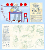 1940s Vintage Laura Wheeler Embroidery Transfer 285 Uncut Sailor DOW Tea Towels