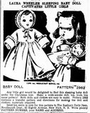 1940s Vintage Laura Wheeler Sewing Pattern 2982 Asleep Awake Baby Doll
