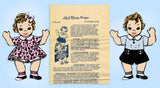 1940s Vintage Laura Wheeler Sewing Pattern 472 Uncut Boy & Girl Soft Dolls