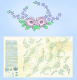 1940s Vintage Laura Wheeler Embroidery Transfer 512 Uncut Crochet Floral Pcases