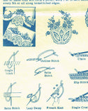 1940s Vintage Laura Wheeler Embroidery Transfer 512 Uncut Crochet Floral Pcases