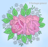 1940s Laura Wheeler Embroidery Transfer 630 Uncut Large Floral Bedspread Motif