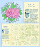 1940s Laura Wheeler Embroidery Transfer 630 Uncut Large Floral Bedspread Motif