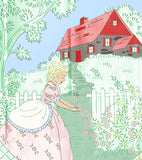 1940s Laura Wheeler Embroidery Transfer 748 Uncut Garden Scene Bedspread