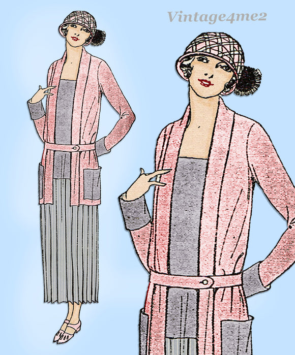 Ladies Home Journal 3000: 1920s Misses Plus Size Coat Sz 44 B VTG Sewing Pattern