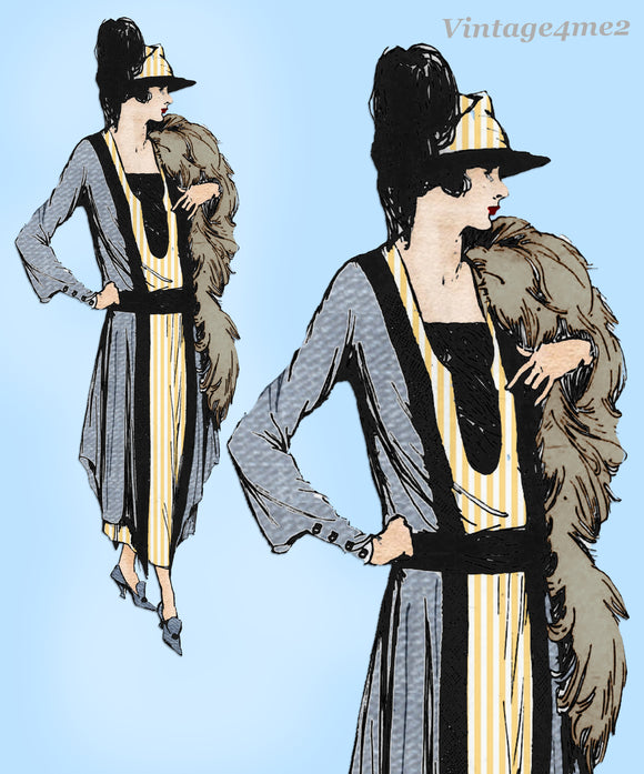 Ladies Home Journal 3319: 1920s Uncut Draped Dress Sz 40B Vintage Sewing Pattern