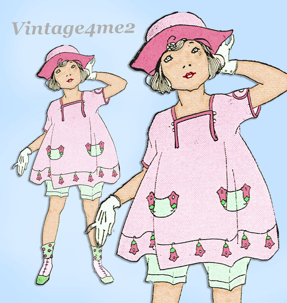 Ladies Home Journal 3585: 1920s Girls Bloomer Dress Sz 4 Vintage Sewing Pattern