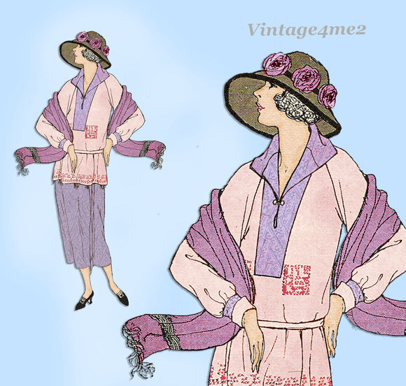 Ladies Home Journal 3625: 1920s Uncut Misses Blouse 40B Vintage Sewing Pattern