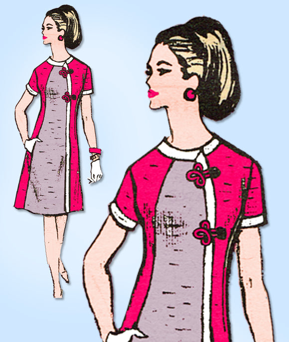 1960s Vintage Mail Order Prominent Designer Pattern M431 Uncut Oriental Dress