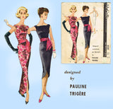McCall's 5131: 1950s Rare Pauline Trigere Evening Gown Sz 32B VTG Sewing Pattern
