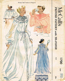 1950s Vintage McCall's Sewing Pattern 1700 Uncut Misses Bridal Peignoir Sz Small