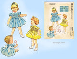 McCall 2320: 1950s Cute Baby Girls Smocked Dress Sz 6 mos Vintage Sewing Pattern