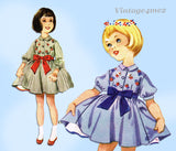 1950s Vintage McCalls Sewing Pattern 2357 Girls Helen Lee Shirtwaist Dress Sz 3
