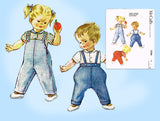 1960s Vintage McCalls Sewing Pattern 2386 Uncut Baby Boys Jodhpurs Overalls Size 2