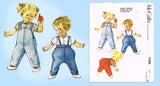 1960s Vintage McCalls Sewing Pattern 2386 Uncut Baby Boys Jodhpurs Overalls Size 2