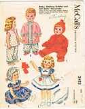 1960s Vintage McCalls Pattern 2412 Cute Betsy Wetsy 19-21 In Baby Doll Clothes