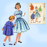 McCall's 3938: 1950s Cute Uncut Girls Dress & Cape Size 6 Vintage Sewing Pattern