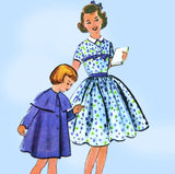 McCall's 3938: 1950s Cute Uncut Girls Dress & Cape Size 6 Vintage Sewing Pattern