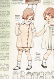 1920s Vintage McCall Sewing Pattern 3979 Toddler Girls Bloomer Dress Size 6