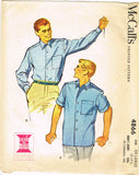 1950s Vintage McCall's Sewing Pattern 4866 Uncut Men's Shirt Size Ex Large