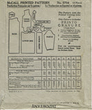 McCall 5704: 1920s Rare Misses Flapper Dress Size 34 Bust Vintage Sewing Pattern