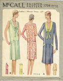 McCall 5704: 1920s Rare Misses Flapper Dress Size 34 Bust Vintage Sewing Pattern