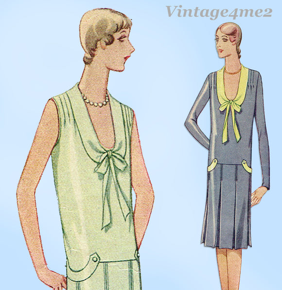 McCall 5704: 1920s Rare Misses Flapper Dress Size 34 Bust Vintage Sewing Pattern