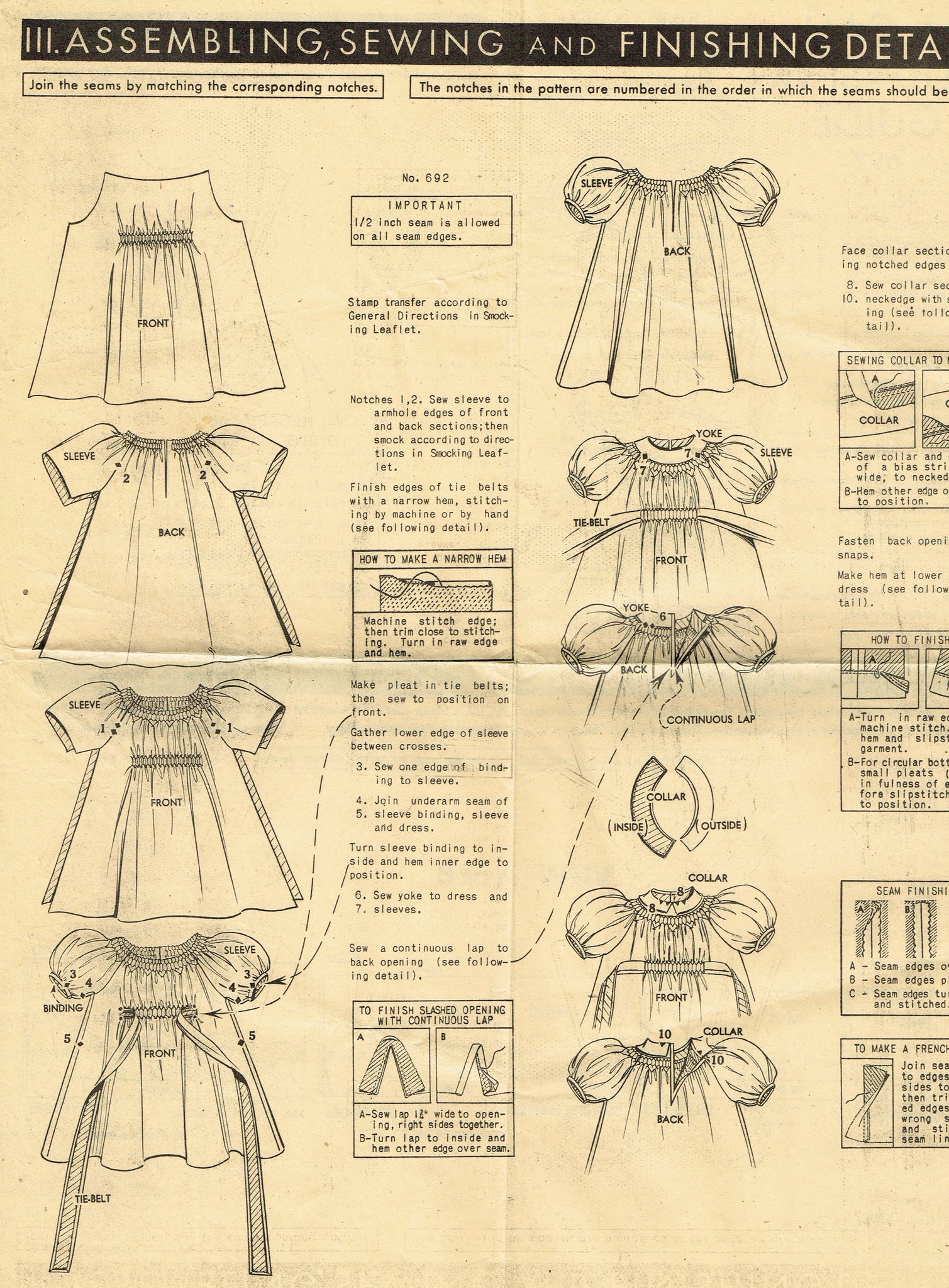 McCall 692: 1930s Toddler Girls Smocked Dress Sz 3 VTG Sewing Pattern – Vintage4me2 McCall 692: 1930s Toddler Girls Smocked Dress Sz 3 VTG Sewing Pattern – Vintage4me2