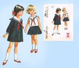 1960s Vintage McCall's Sewing Pattern 7611 Uncut Helen Lee Girls Sailor Dress Sz 5