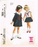 1960s Vintage McCall's Sewing Pattern 7611 Uncut Helen Lee Girls Sailor Dress Sz 5