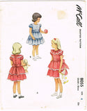 1950s Vintage McCalls Sewing Pattern 8055 Toddler Girls Party Dress Size 4 23B