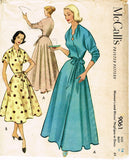 1950s Vintage McCall's Sewing Pattern 9061 Uncut Misses Housecoat or Robe Sz 32B
