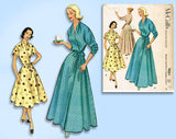 1950s Vintage McCall's Sewing Pattern 9061 Uncut Misses Housecoat or Robe Sz 32B