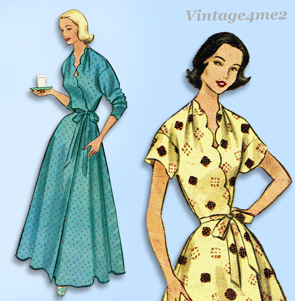 1950s Vintage McCall's Sewing Pattern 9061 Uncut Misses Housecoat or Robe Sz 32B