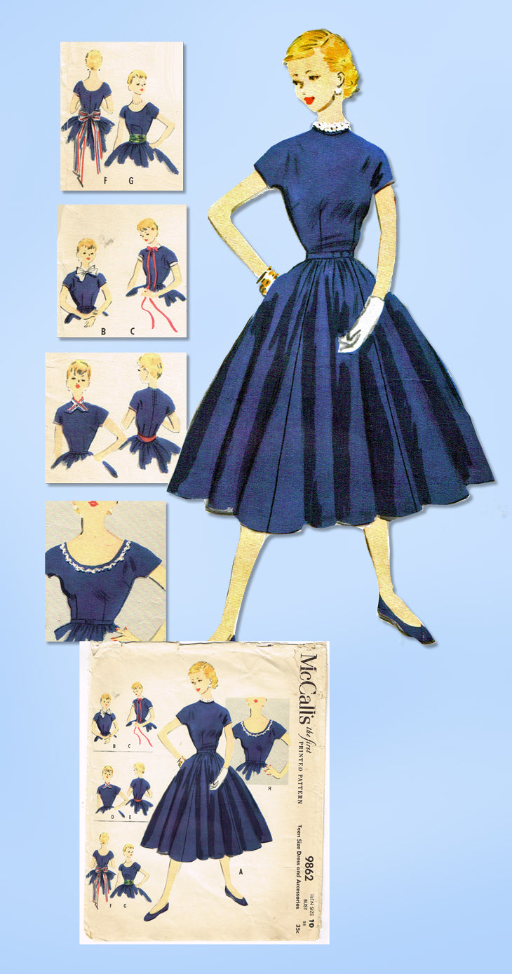 1950s Vintage McCalls Sewing Pattern 9862 Teen Girls Accessory Dress –  Vintage4me2