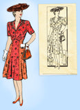Marian Martin 9041: 1940s Uncut Misses Street Dress 38B Vintage Sewing Pattern