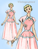 1940s Vintage Marian Martin Sewing Pattern 9049 Misses Keyhole Dress Sz 32 B