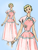 1940s Vintage Marian Martin Sewing Pattern 9049 Misses Keyhole Dress Sz 32 B
