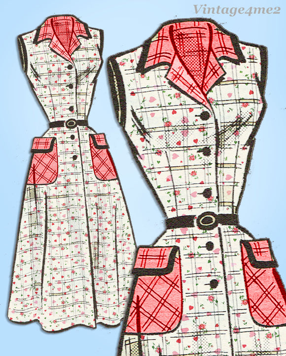 1950s Vintage Marian Martin Sewing Pattern 9051 Misses Sun Dress Size 32 Bust