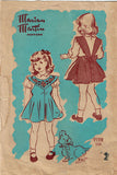1940s Vintage Marian Martin Sewing Pattern 9198 Toddler Girls Jumper Dress Sz 2