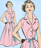 1950s Vintage Marian Martin Sewing Pattern 9238 Cute Shirtwaist Sun Dress 38 B