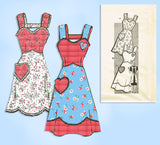 Marian Martin 9258: 1940s Charming Uncut Misses Apron MED Vintage Sewing Pattern