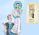 1940s Vintage Marian Martin Sewing Pattern 9322 Uncut Misses Day Dress Sz 40 B