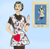 1950s Vintage Marian Martin Sewing Pattern 9343 Uncut Misses Apron Sz 36 Bust