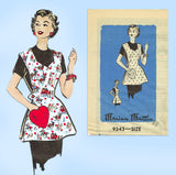 1950s Vintage Marian Martin Sewing Pattern 9343 Uncut Misses Apron Sz 36 Bust