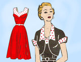 Marian Martin 9360: 1950s Misses Sun Dress & Jacket 34B Vintage Sewing Pattern
